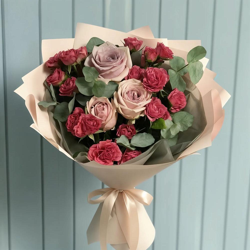 Букет цветов из: Гвоздики и Розы в Нарткале