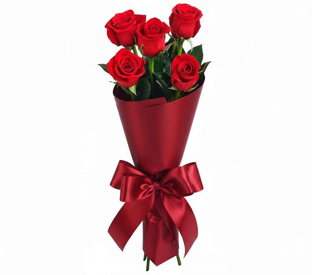 Букет 5 Красных роз Эдлесс Лав в Нарткале