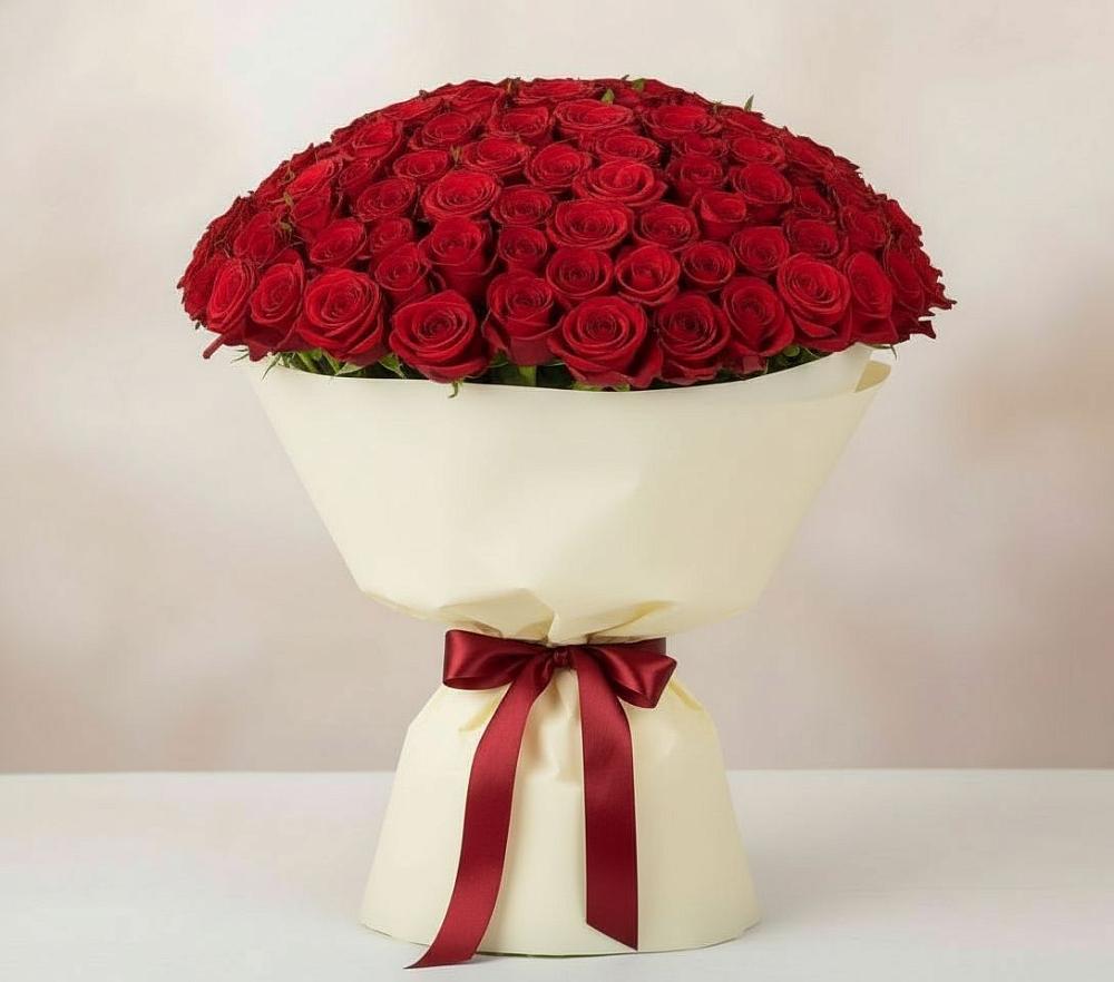 Букет 101 Красная роза Милано в Нарткале