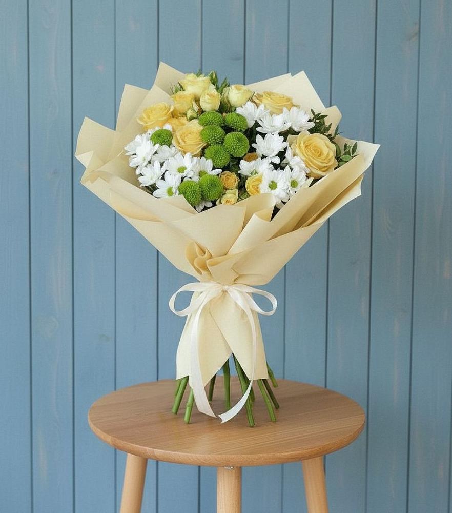 Букет цветов из: Хризантемы и Розы в Нарткале