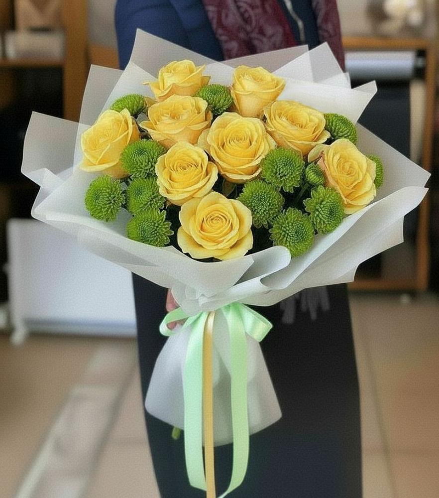 Букет цветов из: Хризантемы и Розы в Нарткале