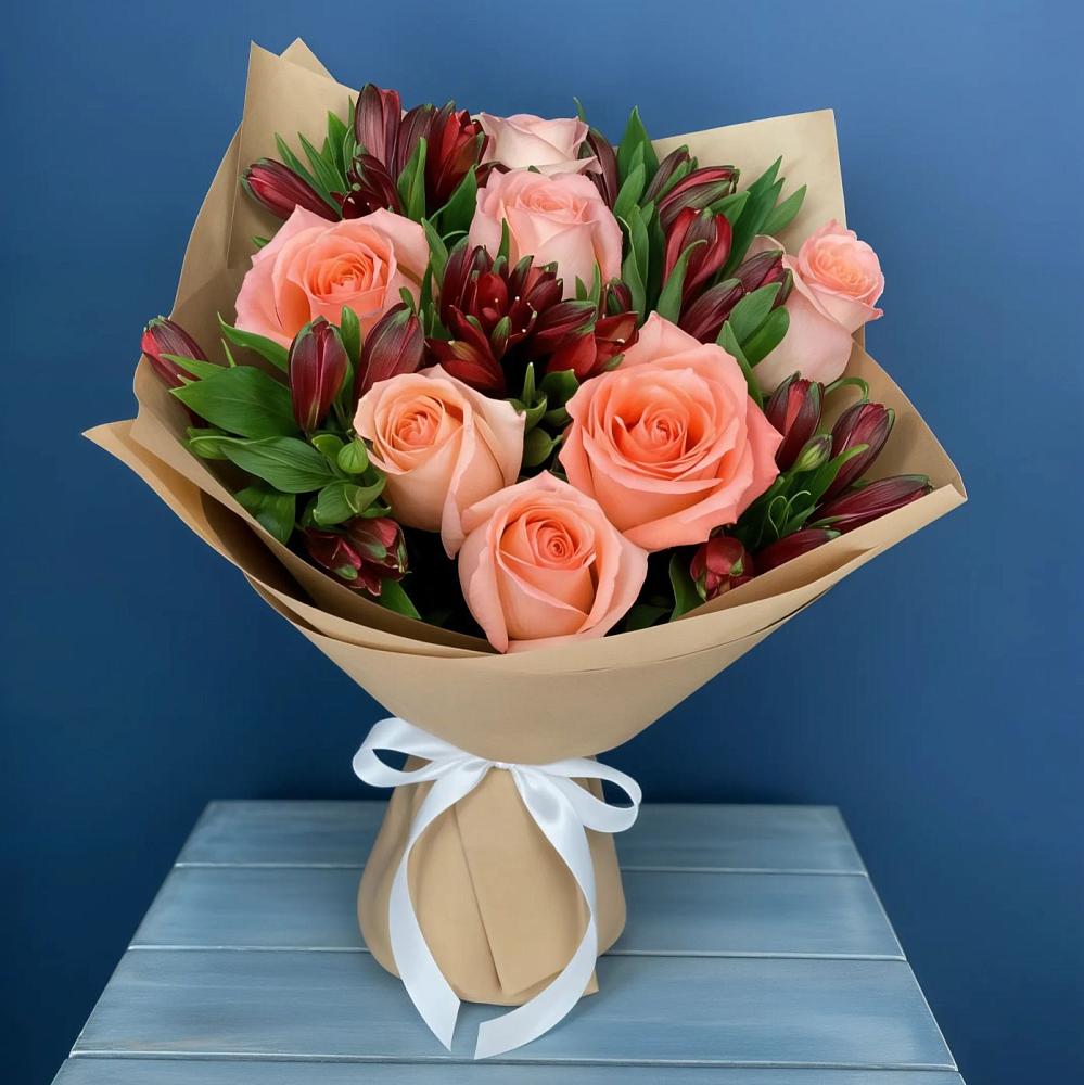 Букет цветов из: Розы и Альстромерии в Нарткале