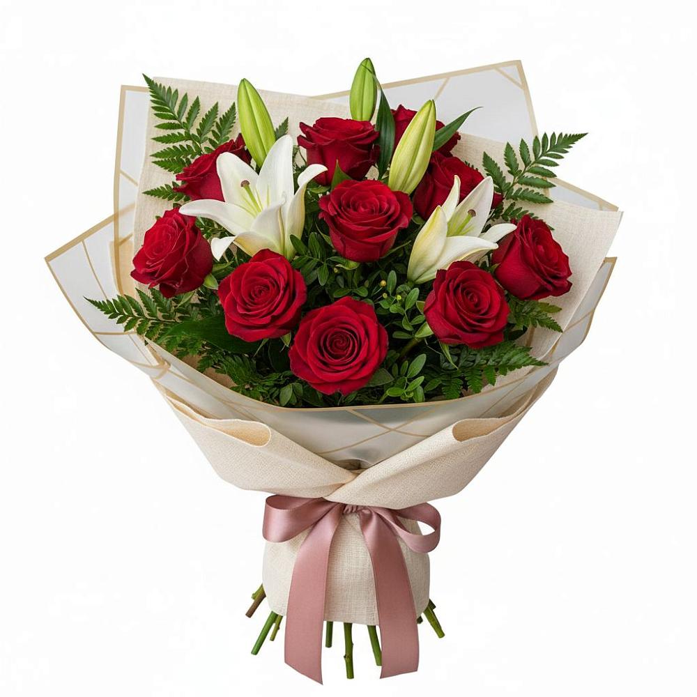 Букет цветов из: Лилии и Розы в Нарткале