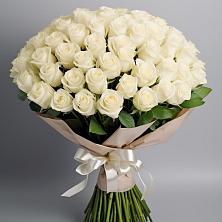 Букет 101 беля роза Белоснежка в Нарткале