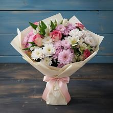 Букет цветов из:  Хризантемы, Альстромерии и Розы в Нарткале