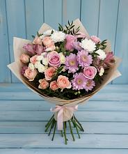 Букет цветов из:  Хризантемы, Розы и Альстромерии в Нарткале