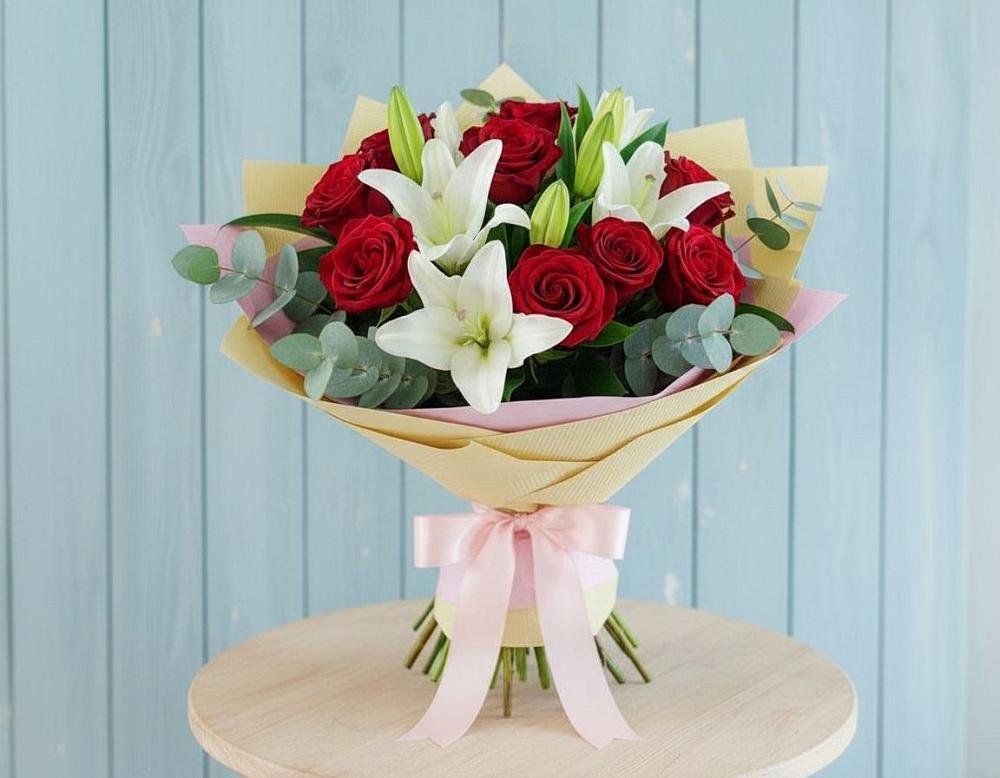 Букет цветов из: Лилии и Розы в Нарткале
